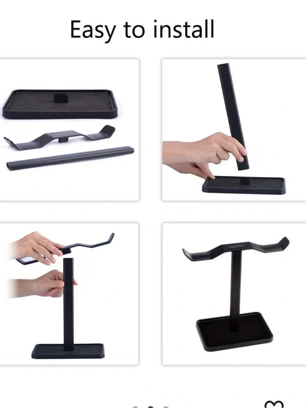 Neetto Dual Headphone Stand in Black